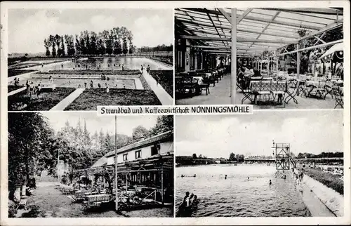 Ak Borghorst Steinfurt in Nordrhein Westfalen, Strandbad und Café Nünningsmühle