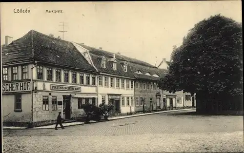 Ak Cölleda Kölleda in Thüringen, Marktplatz, Preußischer Hof