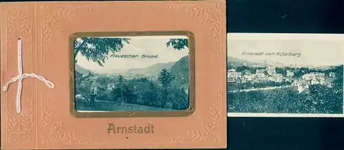Leporello Präge Ak Arnstadt in Thüringen, Plauescher Grund, Ort vom Kübelberg