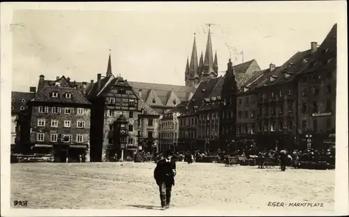 Ak Cheb Eger Region Karlsbad, Marktplatz