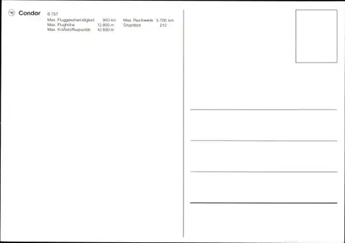 Ak Boeing B 757, Condor, Deutsches Passagierflugzeug