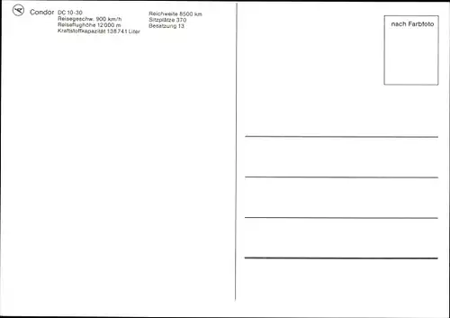 Ak Deutsches Passagierflugzeug, Condor, Douglas DC 10-30