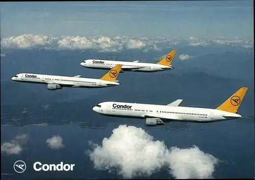Ak Deutsche Passagierflugzeuge Condor, Boeing 767, B 757