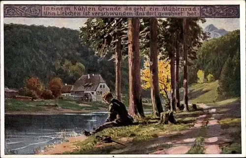 Lied Künstler Ak Hey, Paul, Volksliederkarte Nr. 12, In einem kühlen Grunde