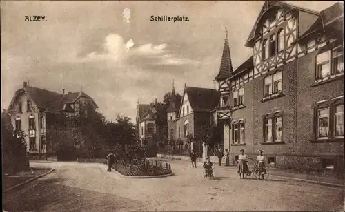 Ak Alzey in Rheinhessen, Schillerplatz