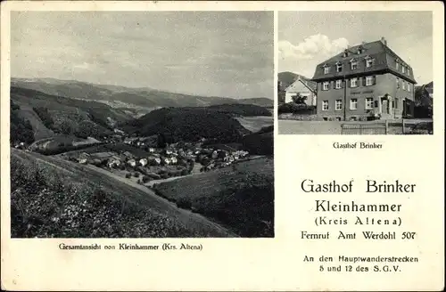 Ak Kleinhammer Werdohl im Sauerland, Gesamtansicht, Gasthof Brinker