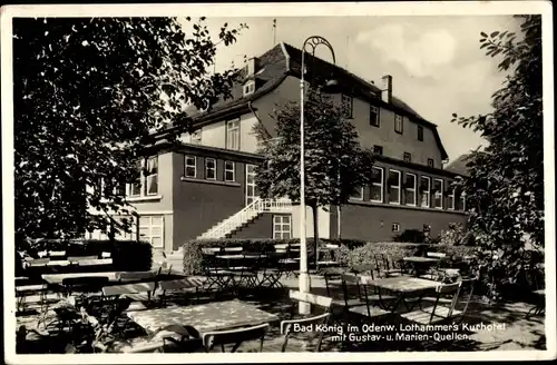Ak Bad König im Odenwald Hessen, Lothammers Kurhotel mit Gustav- und Marien-Quellen