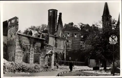 Ak Middelburg Zeeland Niederlande, Zerstörungen, Balans