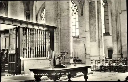 Ak Breda Nordbrabant Niederlande, Interieur Gr. Kerk