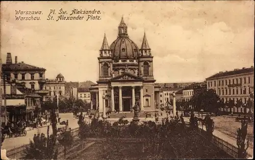 Ak Warszawa Warschau Polen, St. Alexander Platz