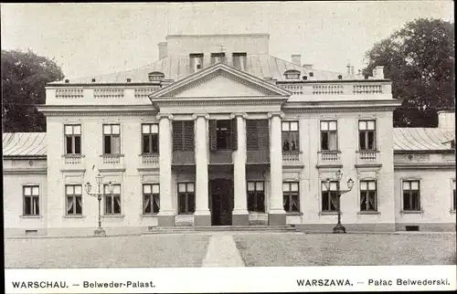 Ak Warszawa Warschau Polen, Belweder Palast, Palac Belwederski