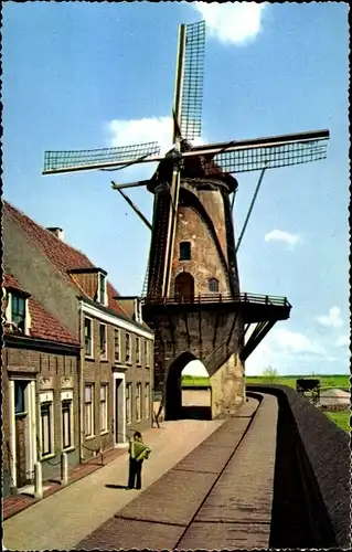 Ak Wijk bij Duurstede Utrecht, Morenmolen, Rijn en lek te Wijk