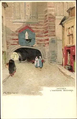 Künstler Litho  Anvers Antwerpen Flandern, l'ancienne Boucherie