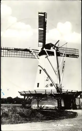 Ak Ten Post Groningen, Molen, Windmühle