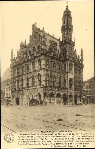 Ak Oudenaarde Audenarde Ostflandern, Hôtel de Ville