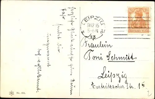 Künstler Ak Glückwunsch Neujahr, Soldat im Mantel