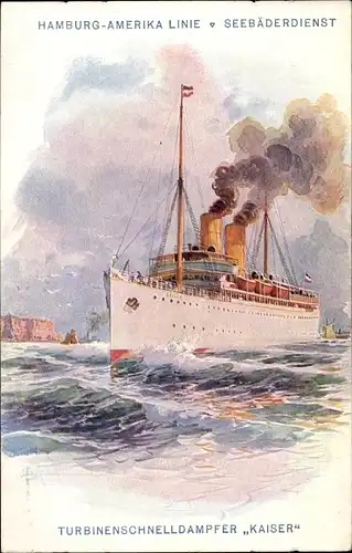 Ak HAPAG Seebäderdienst, Dampfer Kaiser