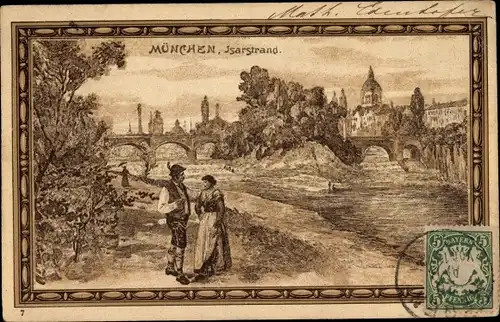 Künstler Litho München, Isarstrand