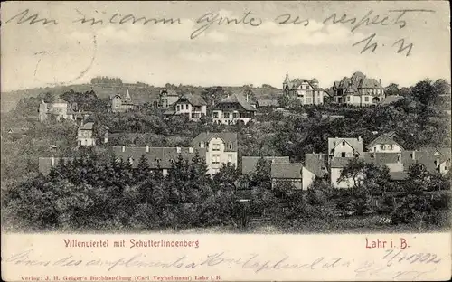 Ak Lahr im Schwarzwald, Schutterlindenberg, Villenviertel