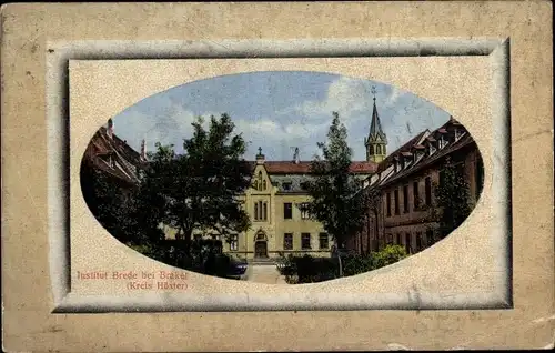 Passepartout Ak Brakel Kr. Höxter, Blick auf das Institut Brede