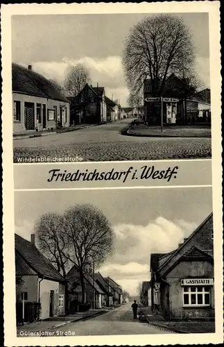 Ak Friedrichsdorf Gütersloh Westfalen, Windelsbleicherstraße, Gütersloher Straße, Gaststätte