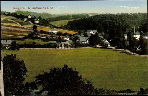 Ak Ringethal Mittweida in Sachsen, Blick auf den Ort mit Umgebung