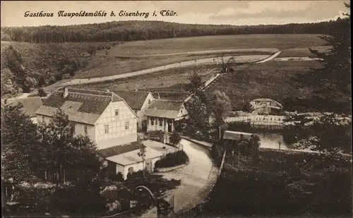 Ak Eisenberg im Saale Holzland Kreis, Blick zum Gasthaus Naupoldsmühle im Mühltal