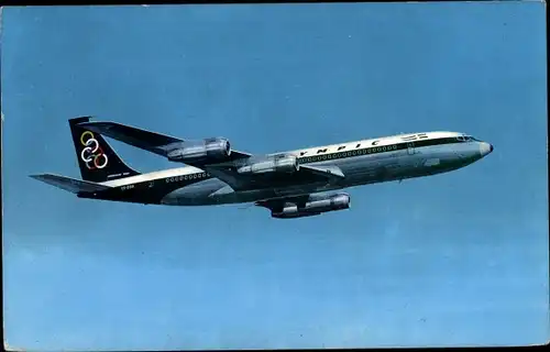 Ak Griechisches Passagierflugzeug, Olympic Airways, Boeing 707 320 Super fan jet