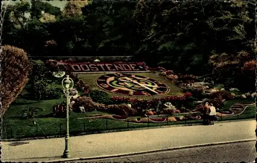 Ak Oostende Ostende Westflandern, Bloemenuurwerk