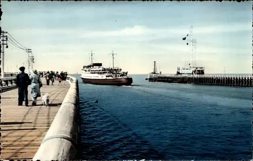Ak Oostende Ostende Westflandern, Arrivée de la malle, Schiff