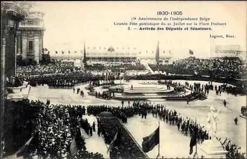 Ak Brüssel, 75. Anniversaire de l'Indépendance Belge, Arrivée des Cours de Cassation et d'Appel