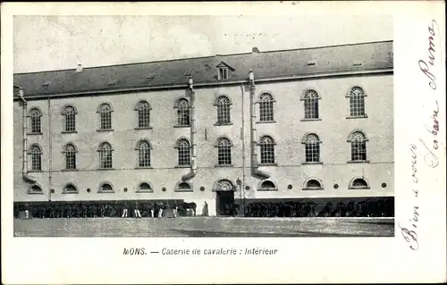 Ak Mons Wallonien Hennegau, Caserne de Cavalerie, Intérieur