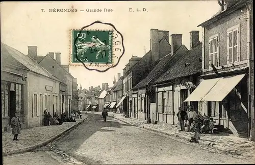 Ak Nérondes Cher, Grande Rue