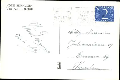 Ak  Velp Gelderland Niederlande, Langs de beek, Beekhuizen, Waldweg