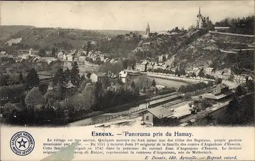 Ak Esneux Wallonien Lüttich, Panorama pris du Hamay