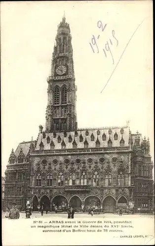 Ak Arras Pas de Calais, Hotel de Ville