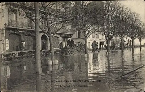 Ak Nantes Loire Atlantique, Les Inondations 1904, Le quai des Tanneurs