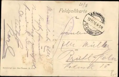 Ak Machault Ardennes, Straßenansicht, Station Rotes Kreuz, 1. WK