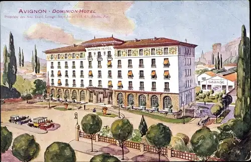 Künstler Ak Avignon Vaucluse, Dominion Hotel