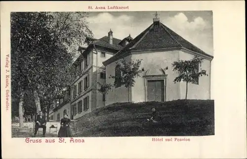 Ak Jungholtz Jungholz Elsass Haut Rhin, Blick auf Kapelle St. Anna mit Hotel und Pension