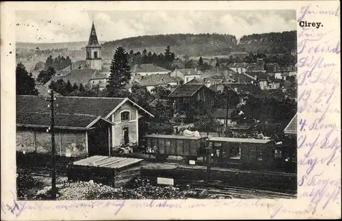 Ak Cirey Meurthe et Moselle, La Gare, Bahnhof, Ortsansicht