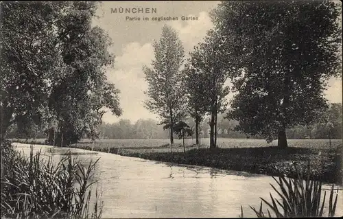 Ak München Bayern, Partie im englischen Garten