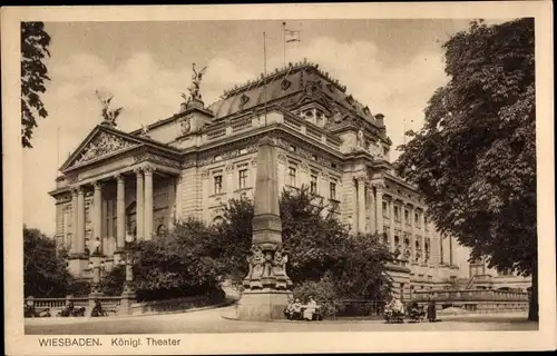 Ak Wiesbaden, Königl. Theater, Außenansicht