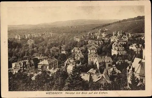 Ak Wiesbaden, Nerotal mit Blick auf die Eichen