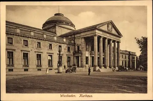 Ak Wiesbaden, Kurhaus, Außenansicht, Eingang