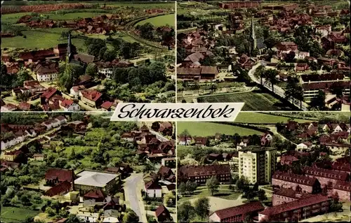 Ak Schwarzenbek in Lauenburg, Luftaufnahmen, Panorama