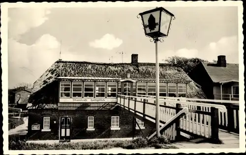 Ak Norderhafen Insel Nordstrand in Nordfriesland, Strandcafe Restauration Halligblick, Zugang