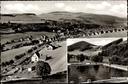 Ak Siedlinghausen Winterberg im Sauerland, Schwimmbad, Panorama