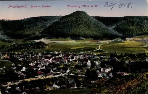 Ak Bad Ditzenbach in Württemberg, Blick v. Norden, Hiltenburg, Panorama