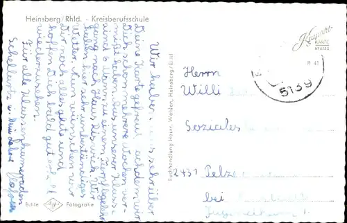 Ak Heinsberg im Rheinland, Kreisberufsschule, Frontansicht